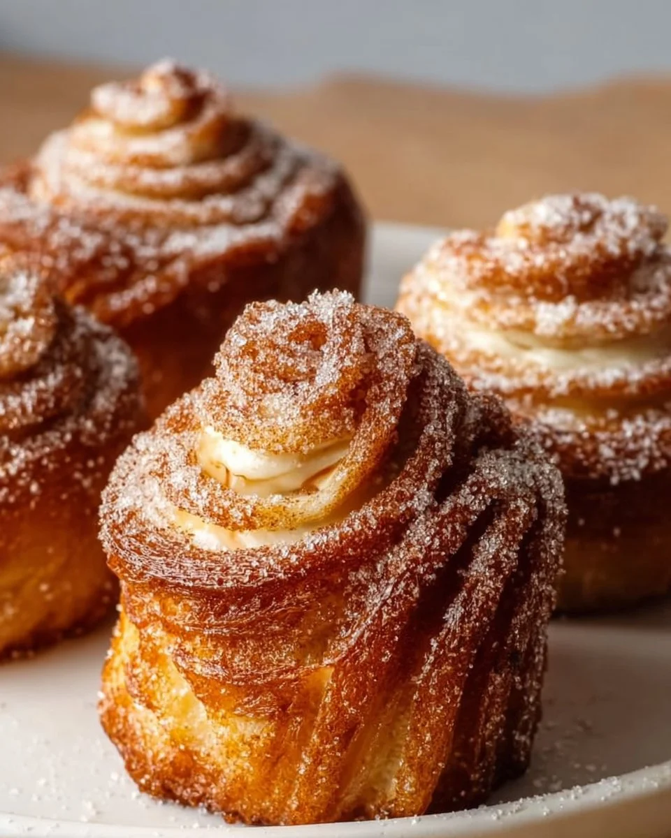 Delicious Valentine cruffins with cinnamon filling, perfect for a romantic treat.