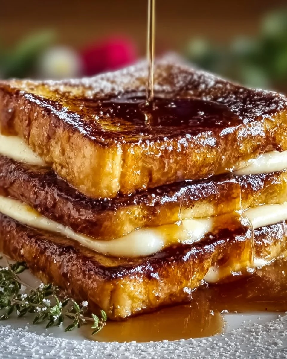 Delicious Crème Brûlée French Toast topped with caramelized sugar