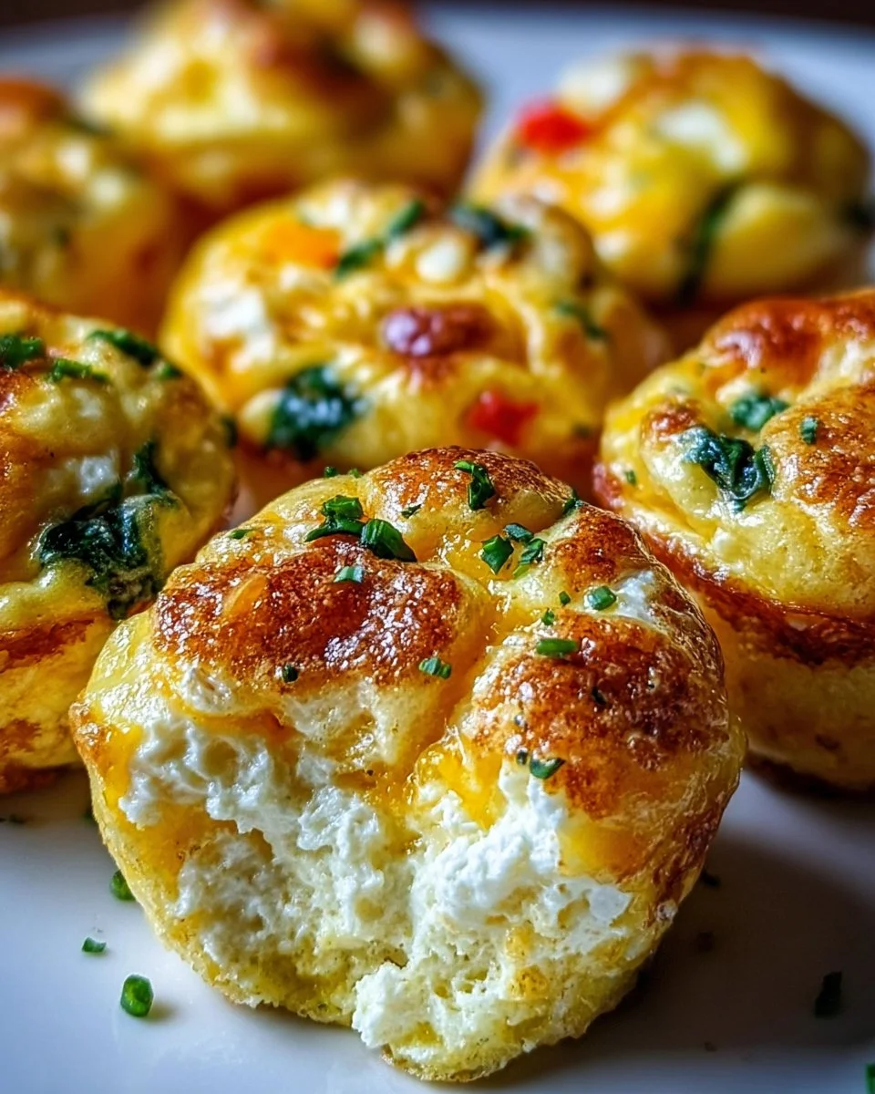 Fluffy cottage cheese egg muffins fresh from the oven, perfect for breakfast.