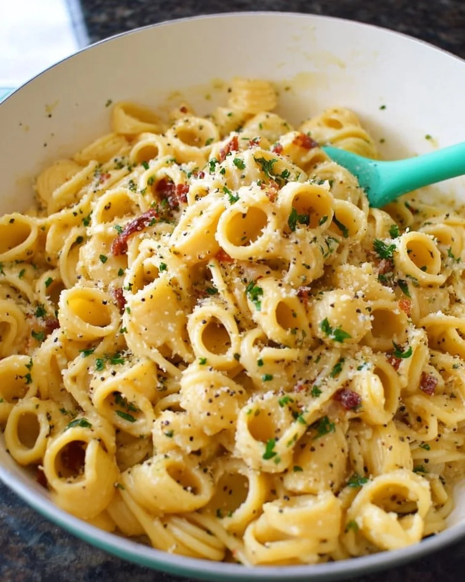 Delicious Garlic Butter Pasta served in a bowl with fresh herbs