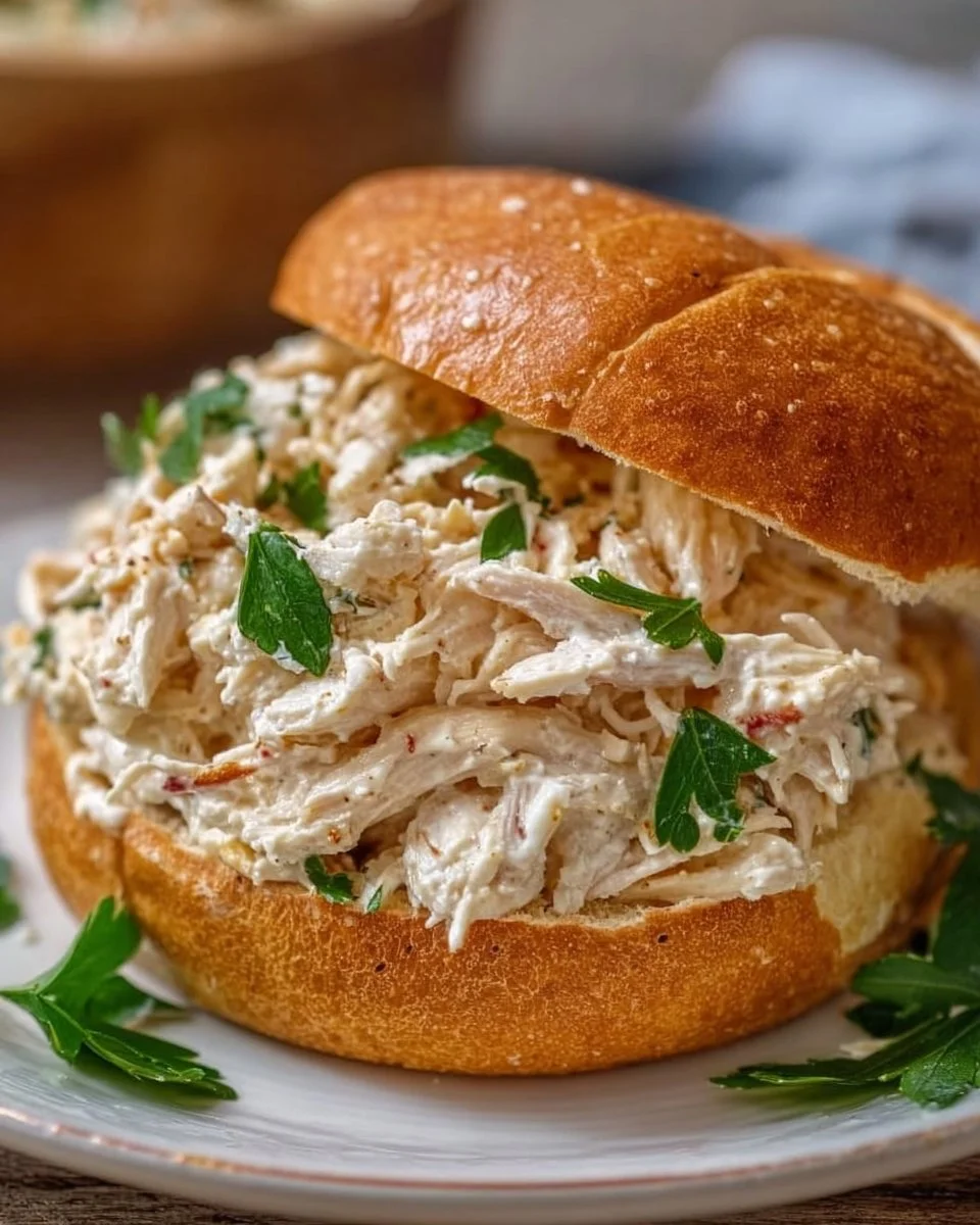 Homemade chicken spread for making flavorful sandwiches