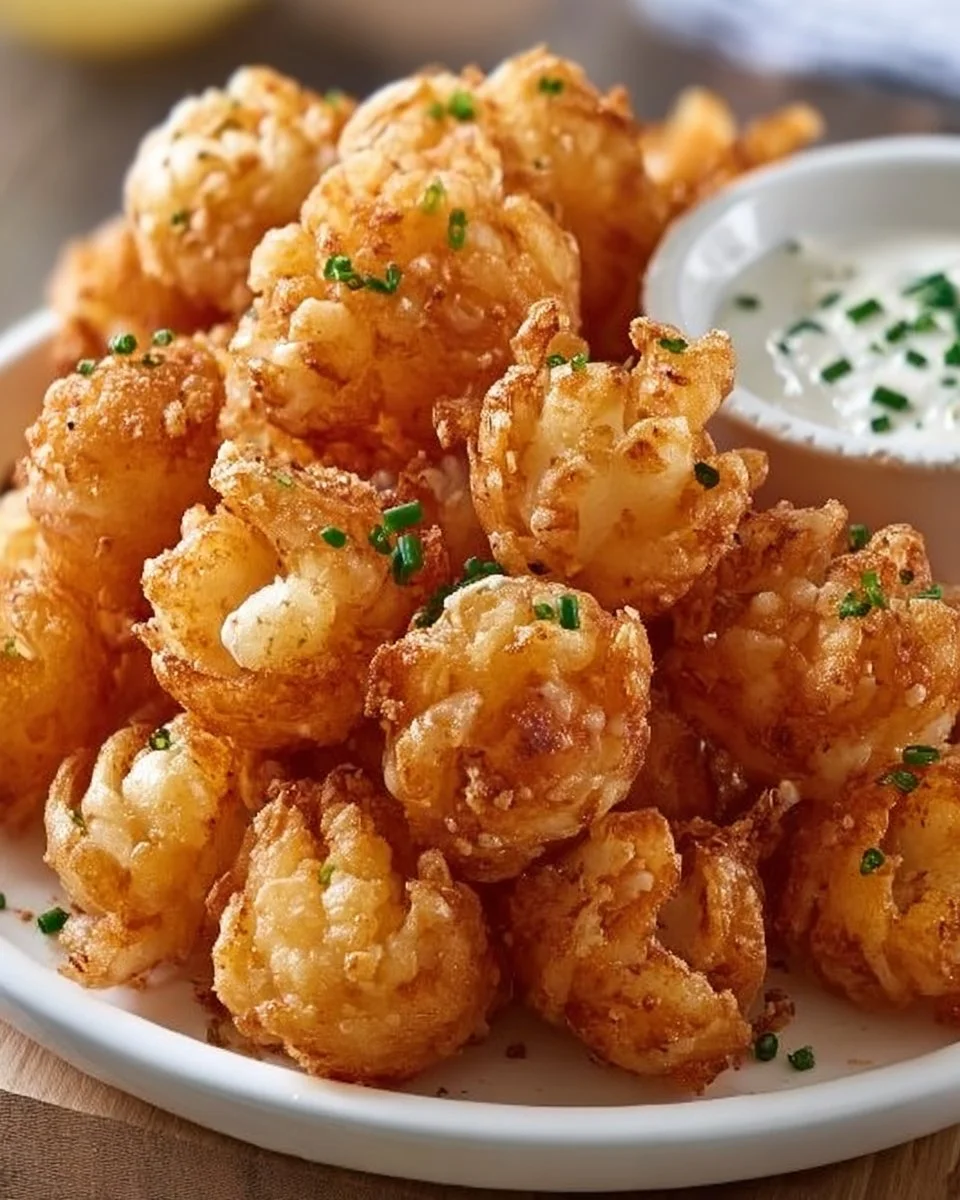Mini Bloomin' Onions served with buttermilk ranch dip on a plate