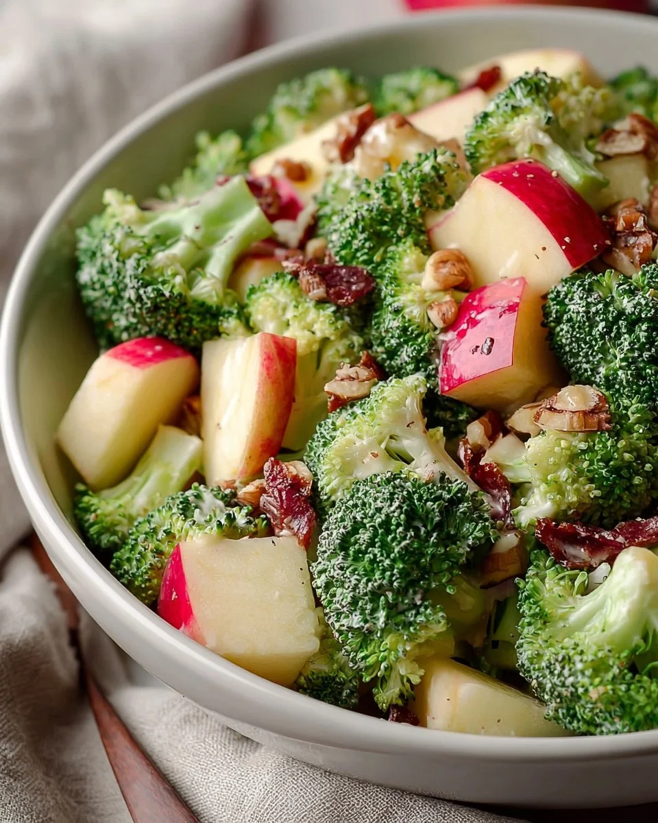 Delicious Apple Broccoli Salad with fresh apples and broccoli florets