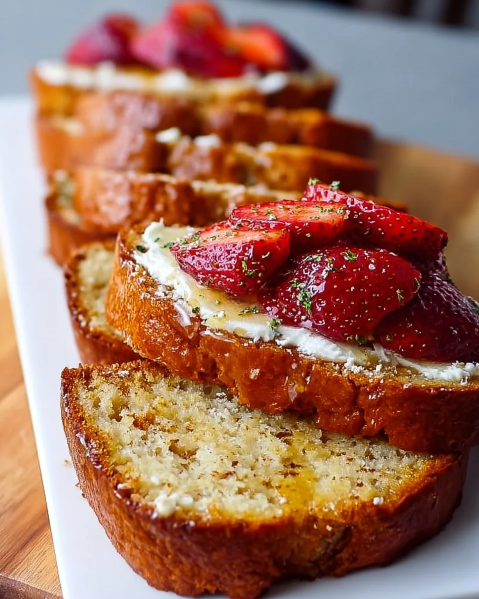 Delicious homemade banana bread slices on a wooden cutting board