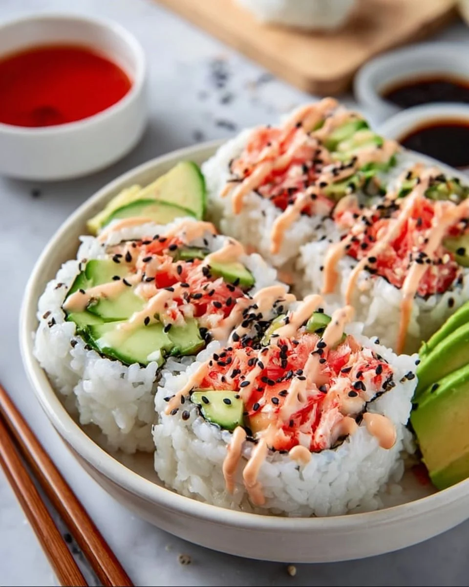 California Roll Sushi Bowl with fresh ingredients and vibrant toppings