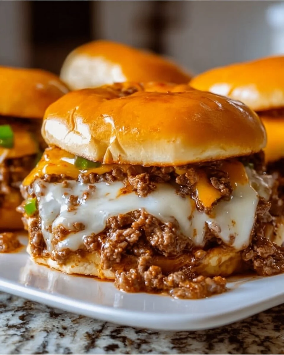 Gordon Ramsay's savory Philly Cheesesteak Sloppy Joes served on a plate.