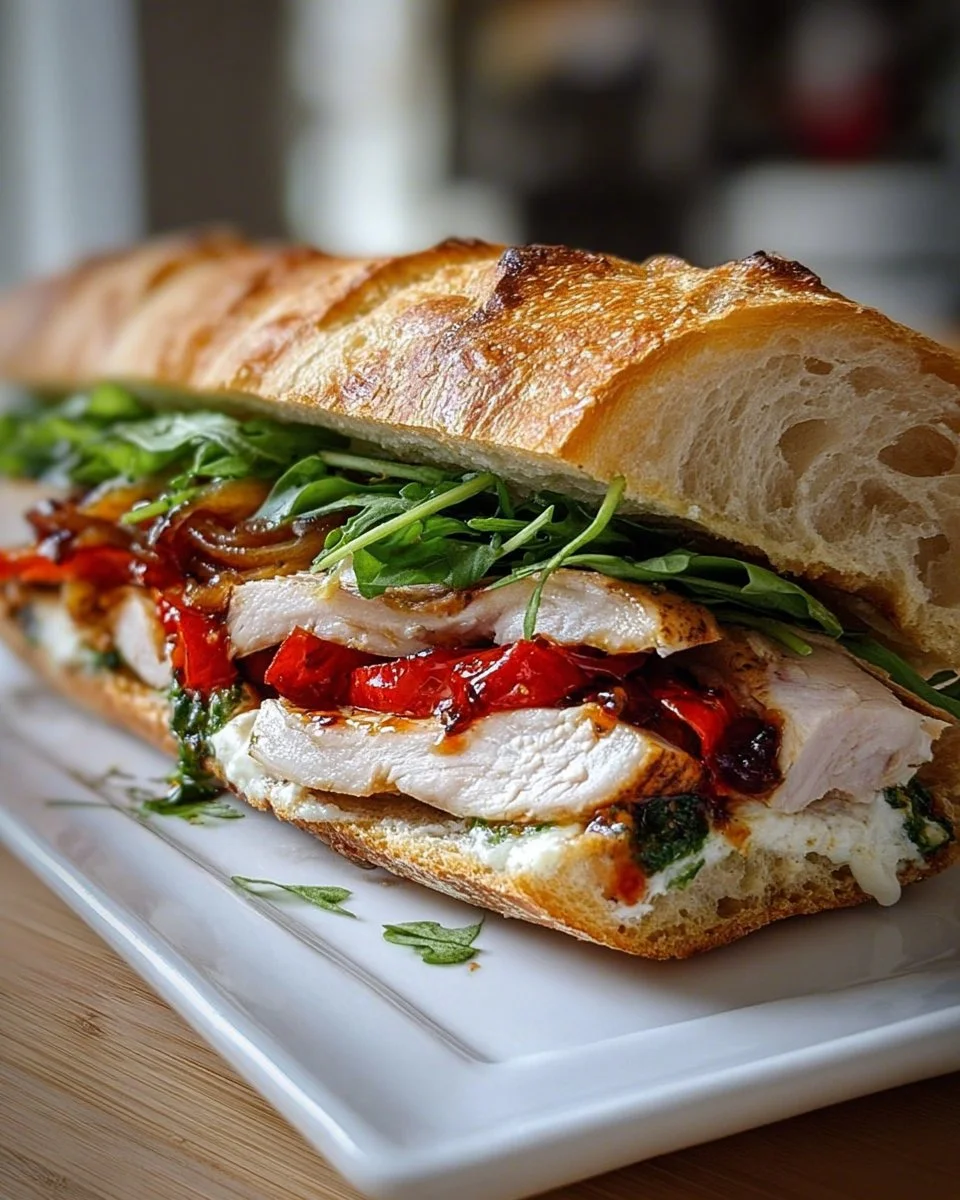 Gourmet ciabatta sandwich with fresh ingredients and artisan bread