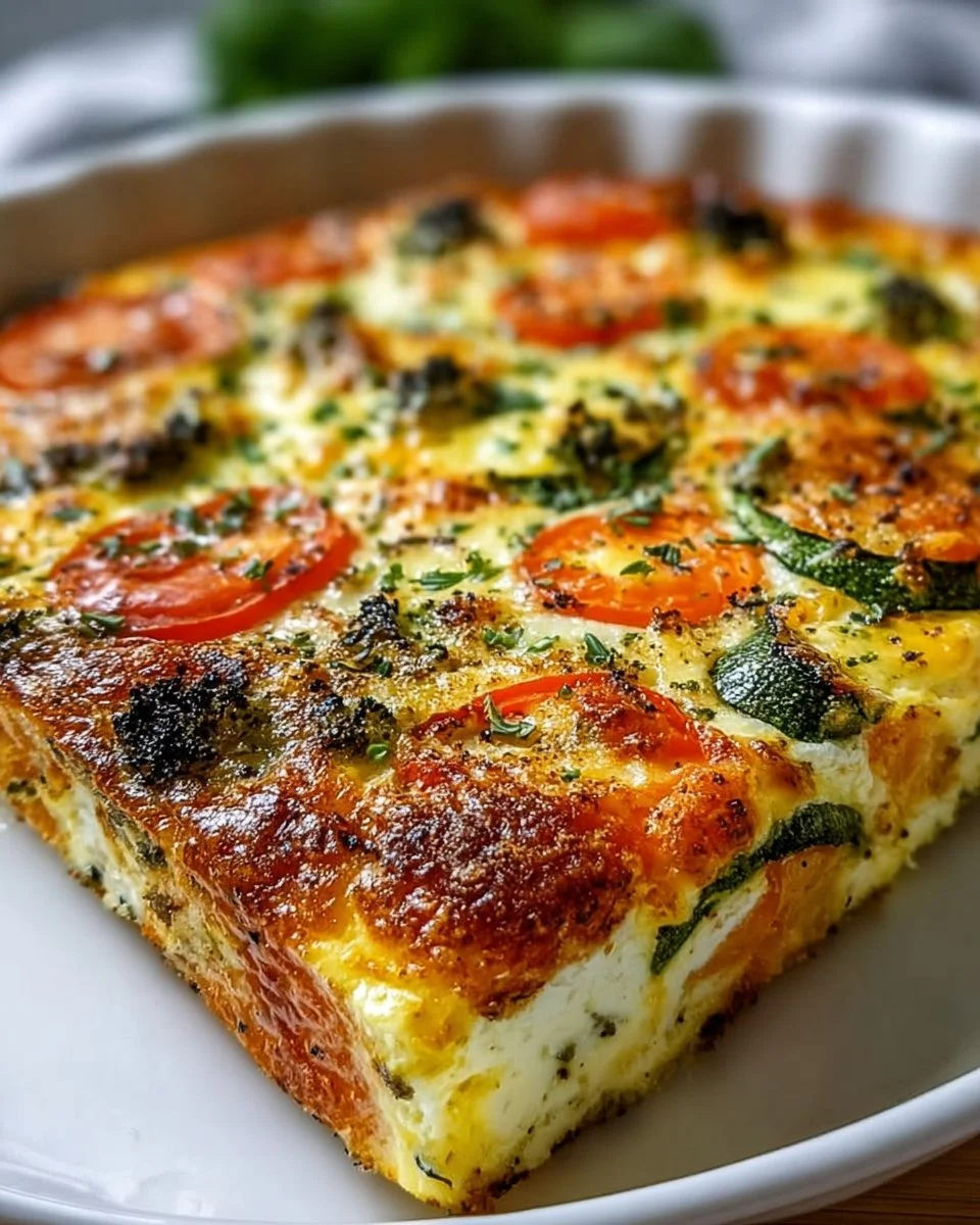 High-protein veggie bake loaded with fresh vegetables