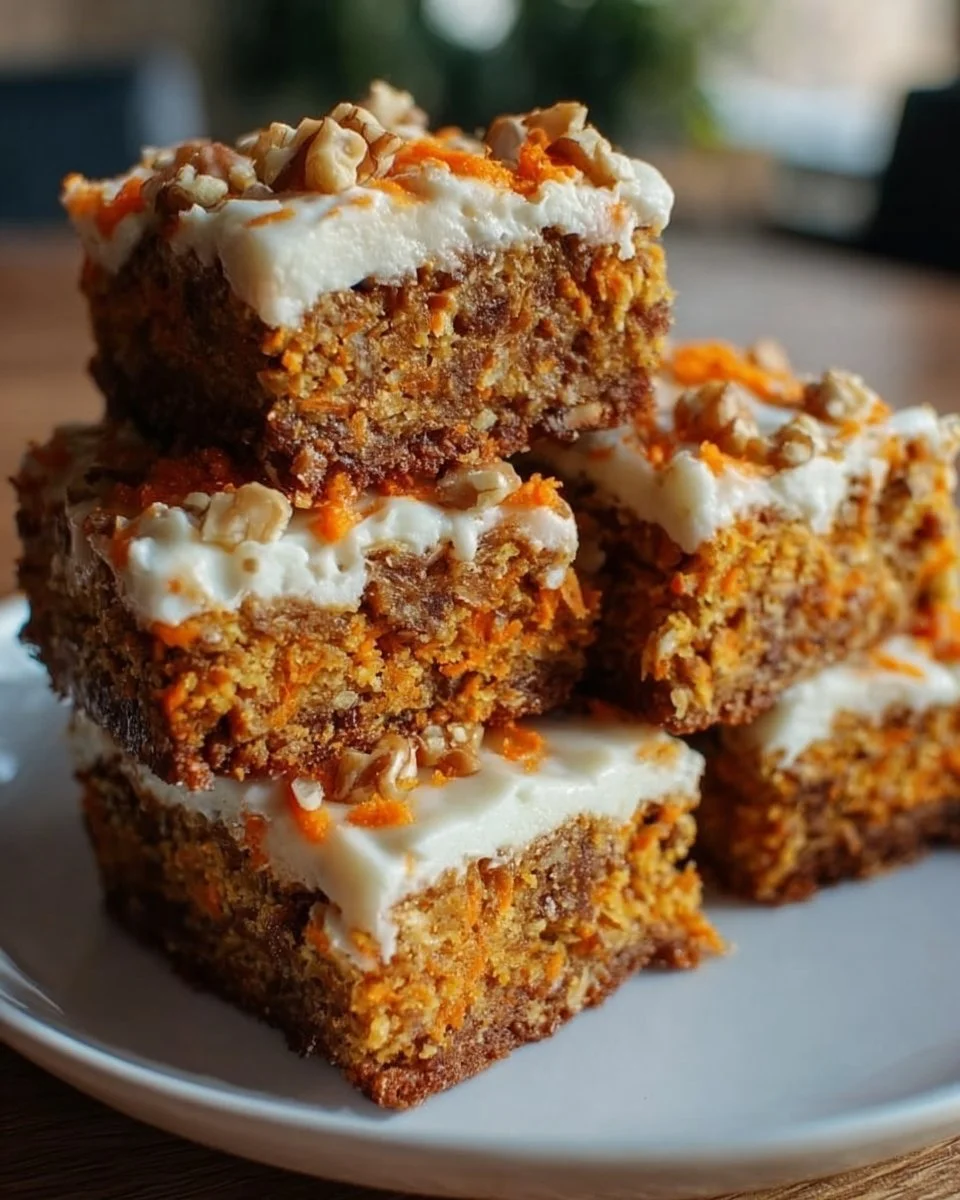 No Sugar Cottage Cheese Carrot Cake Bars perfect for a healthy dessert