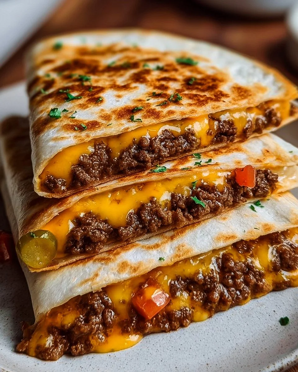 Mouthwatering Smashburger Quesadillas with melted cheese and fresh ingredients