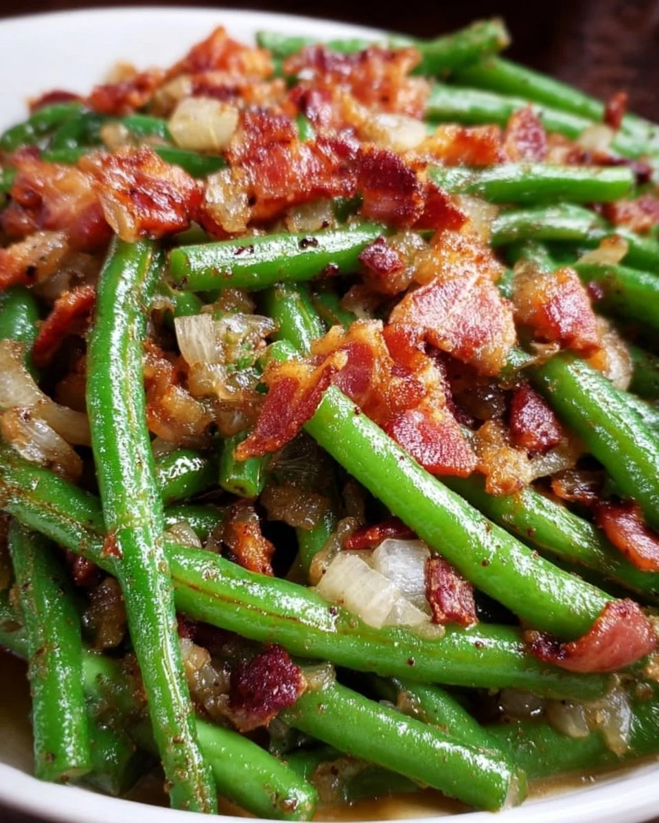 Southern Bacon and Green Beans dish served in a bowl