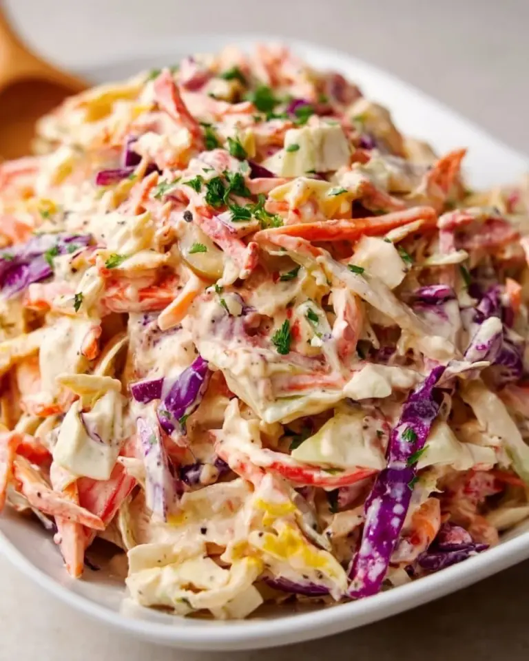 Fresh Taco Coleslaw with colorful vegetables in a bowl