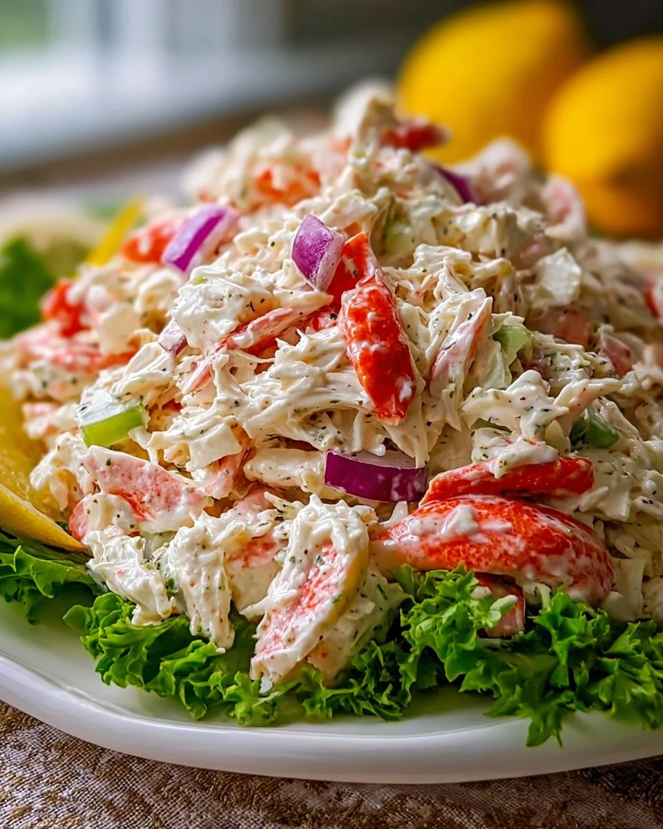 Delicious ultimate crab salad with fresh ingredients in a bowl.