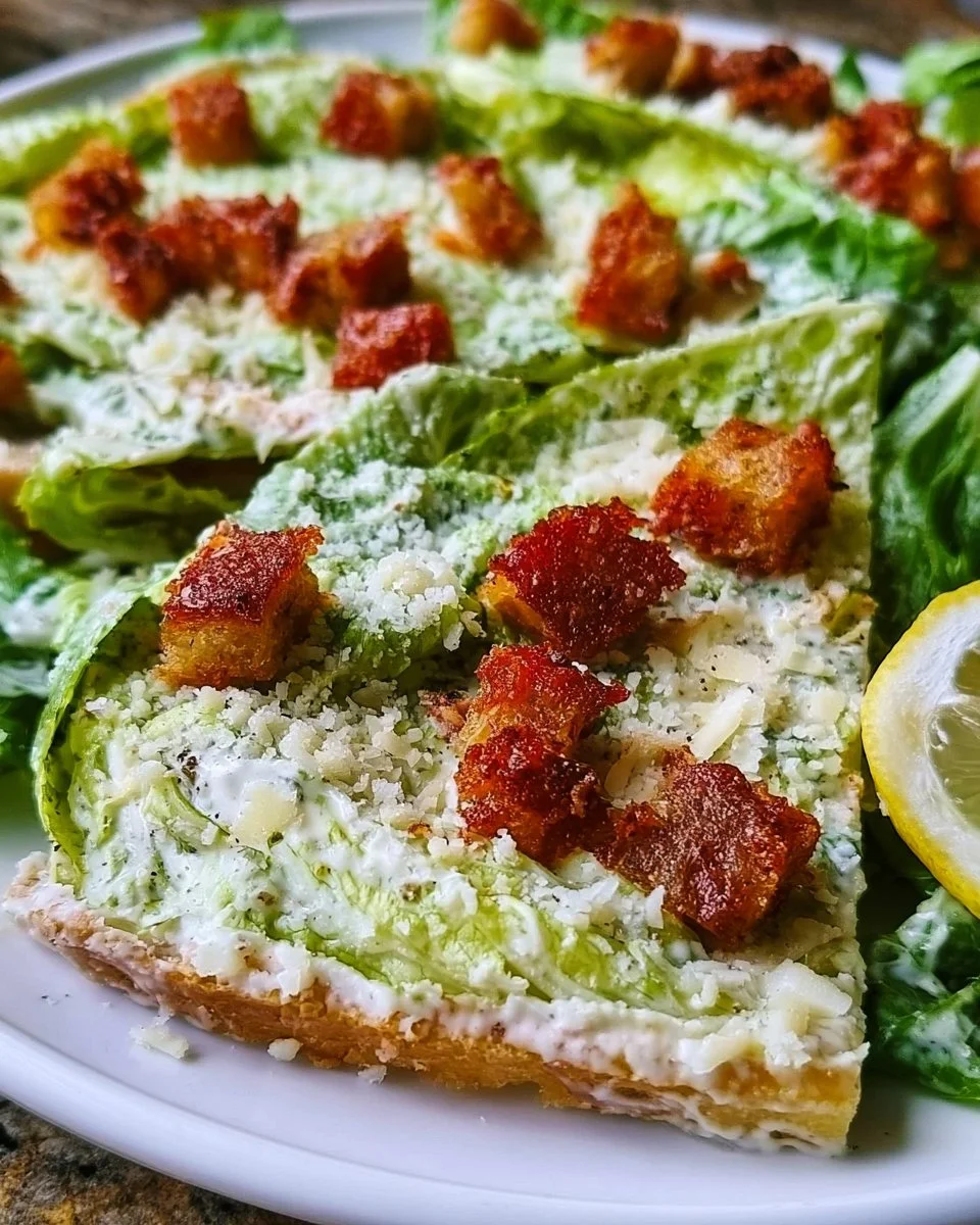 Fresh Caesar Salad with romaine lettuce, parmesan cheese, and creamy dressing