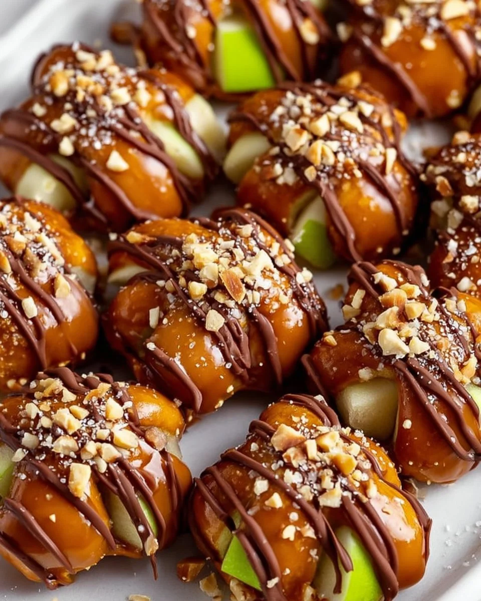 Delicious Caramel Apple Pretzel Bites, a perfect fall treat for any occasion.