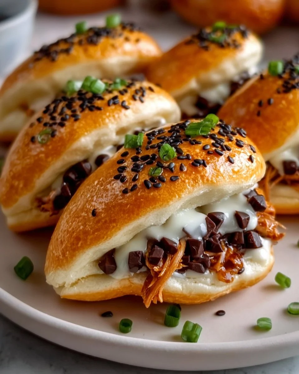 Steamed Chicken Bao buns filled with tender chicken and spices