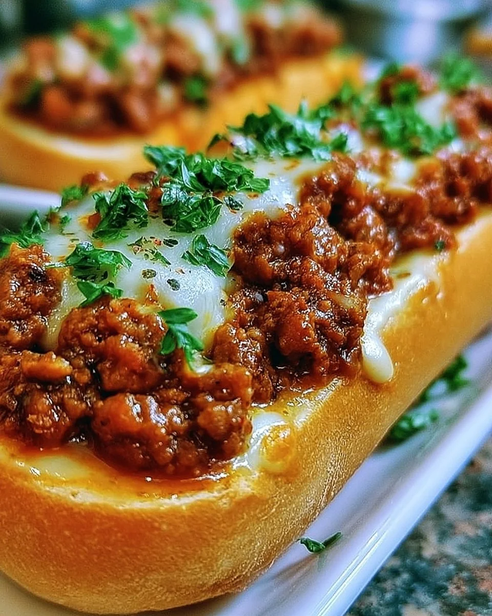 Delicious easy sloppy joes served on bread with garlic for a satisfying meal.