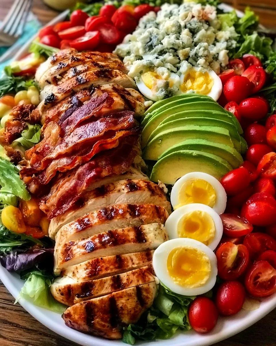 Delicious Grilled Chicken Cobb Salad with fresh ingredients and vibrant colors