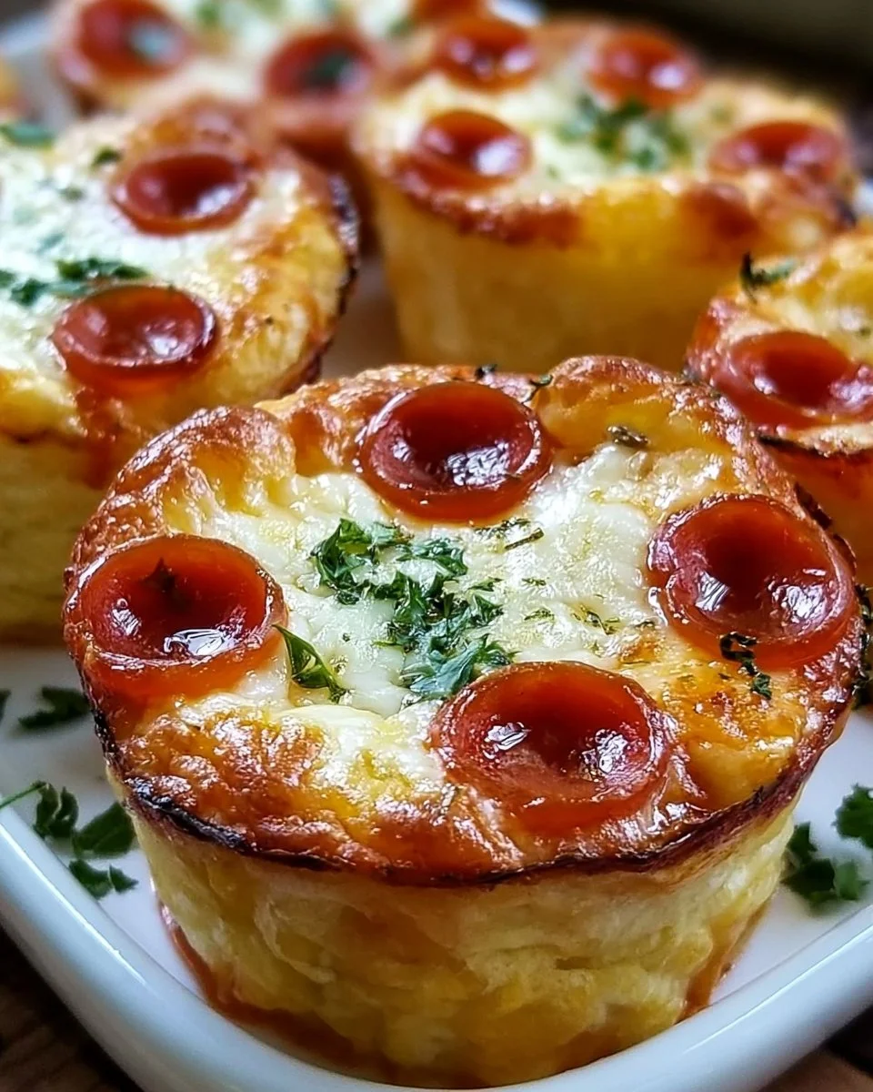 Mini Pizza Pot Pies baked and served in individual servings