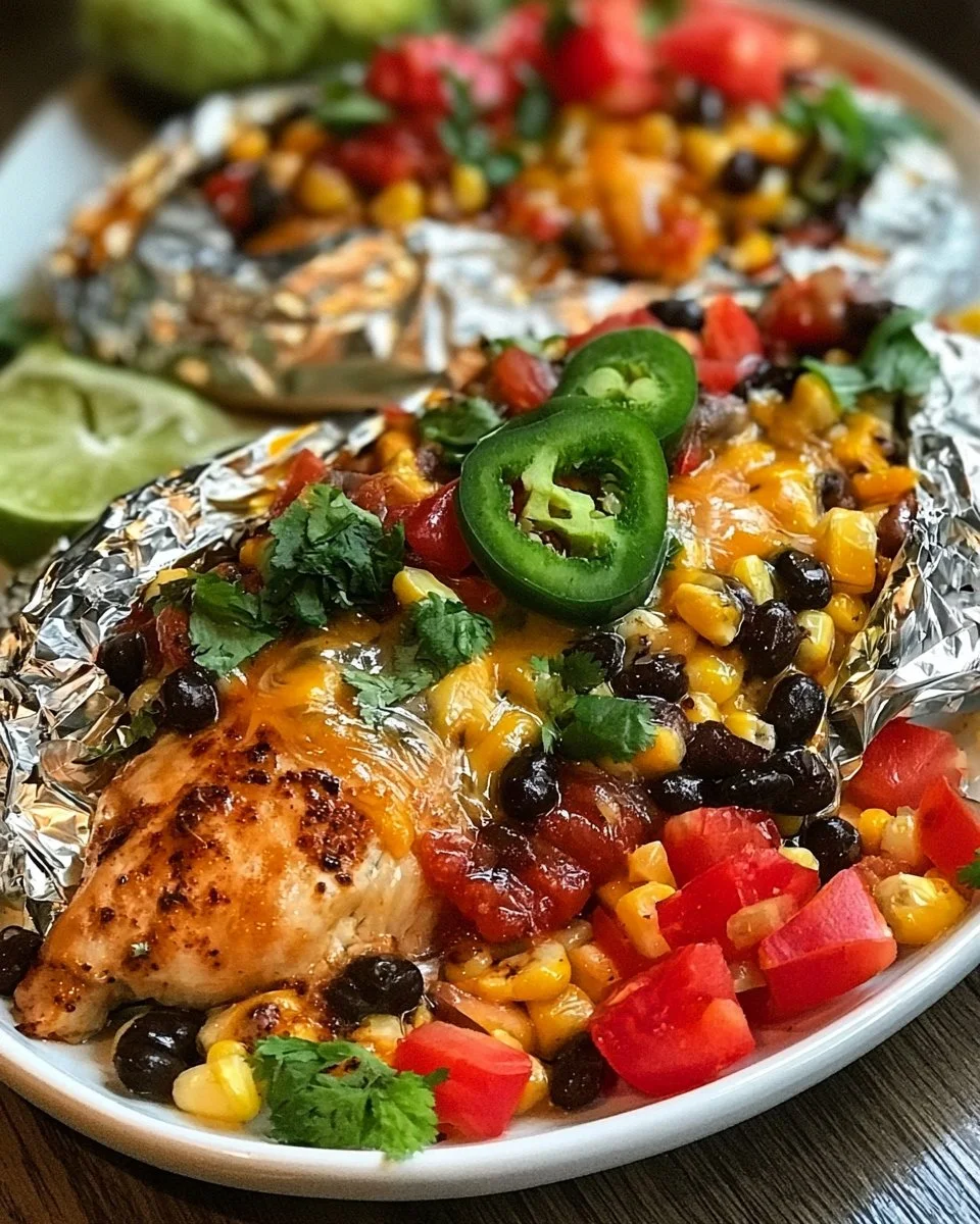 Santa Fe chicken foil packets for a quick and flavorful meal