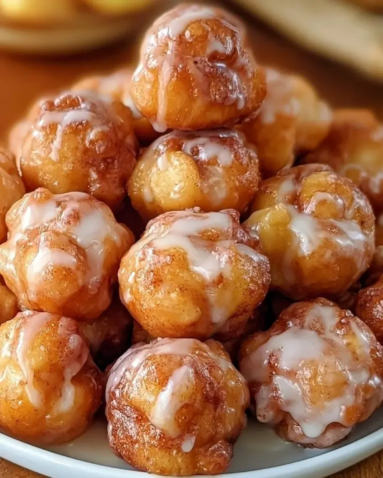Delicious apple fritter bites served on a plate