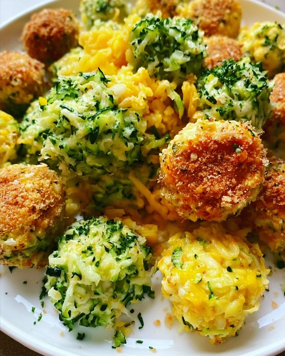 Cheesy zucchini tots served on a plate, golden brown and crispy