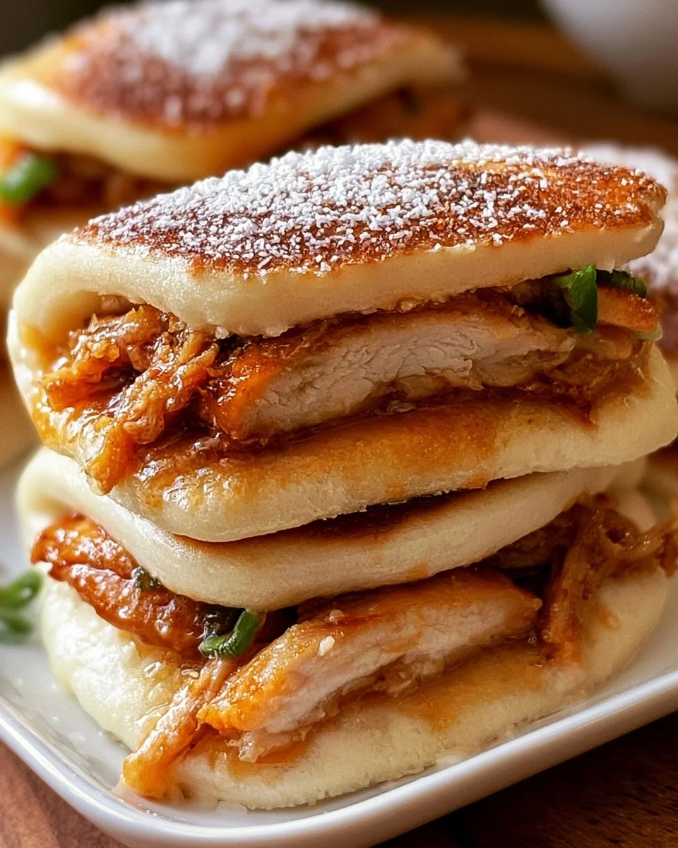 Delicious Chicken Bao Buns filled with flavorful chicken in soft steamed buns