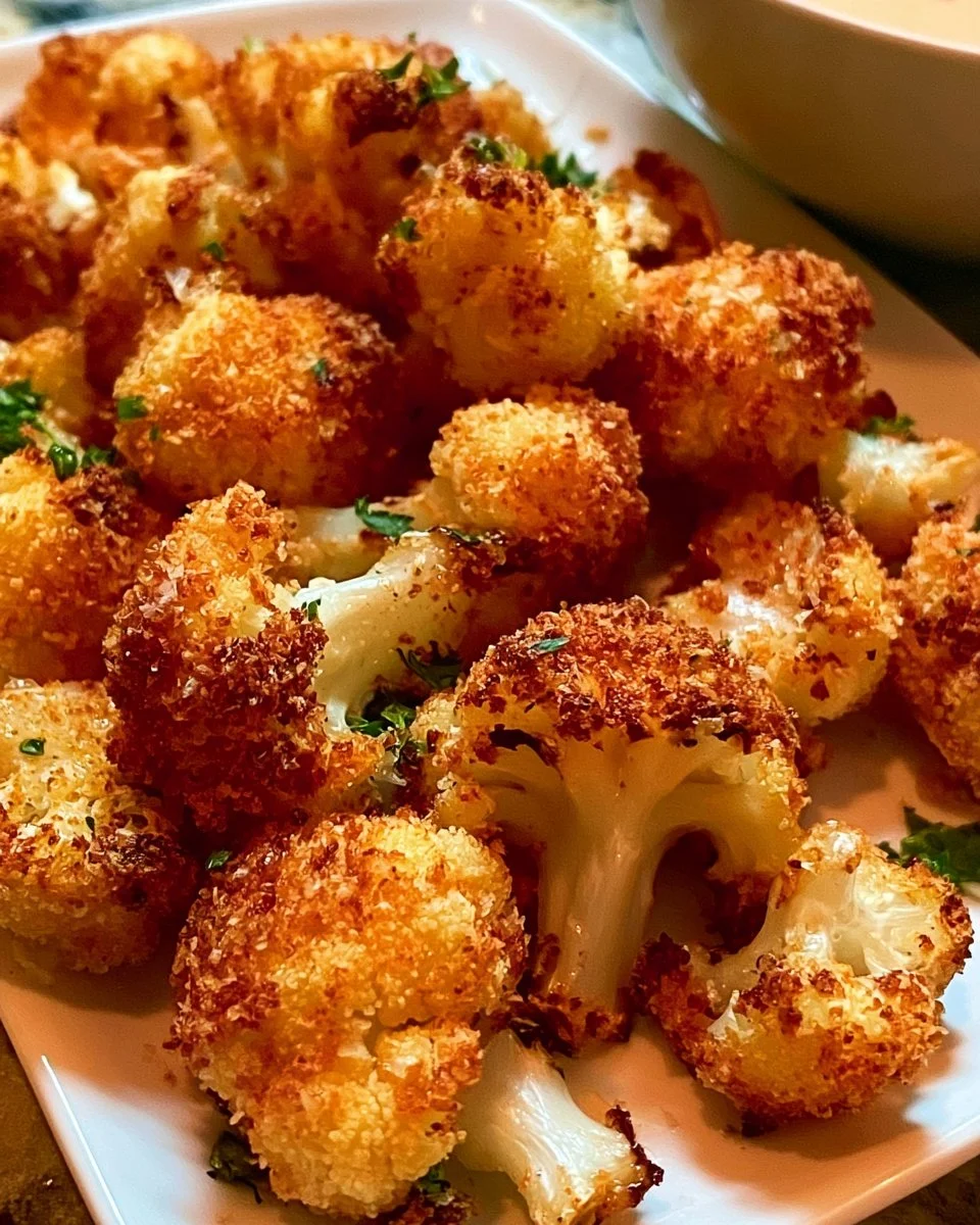 Crispy cauliflower bites served as a healthy appetizer or snack