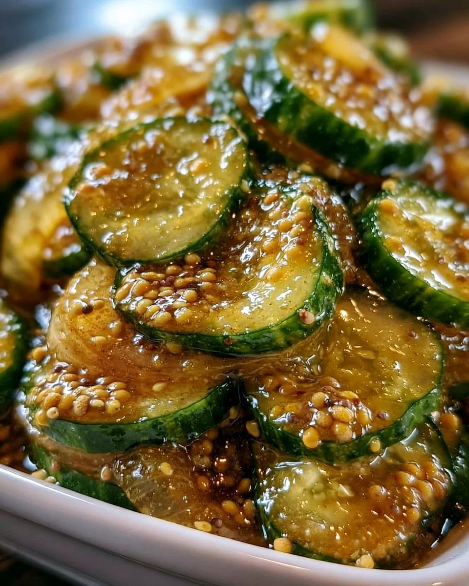 Jar of easy tangy refrigerator bread and butter pickles