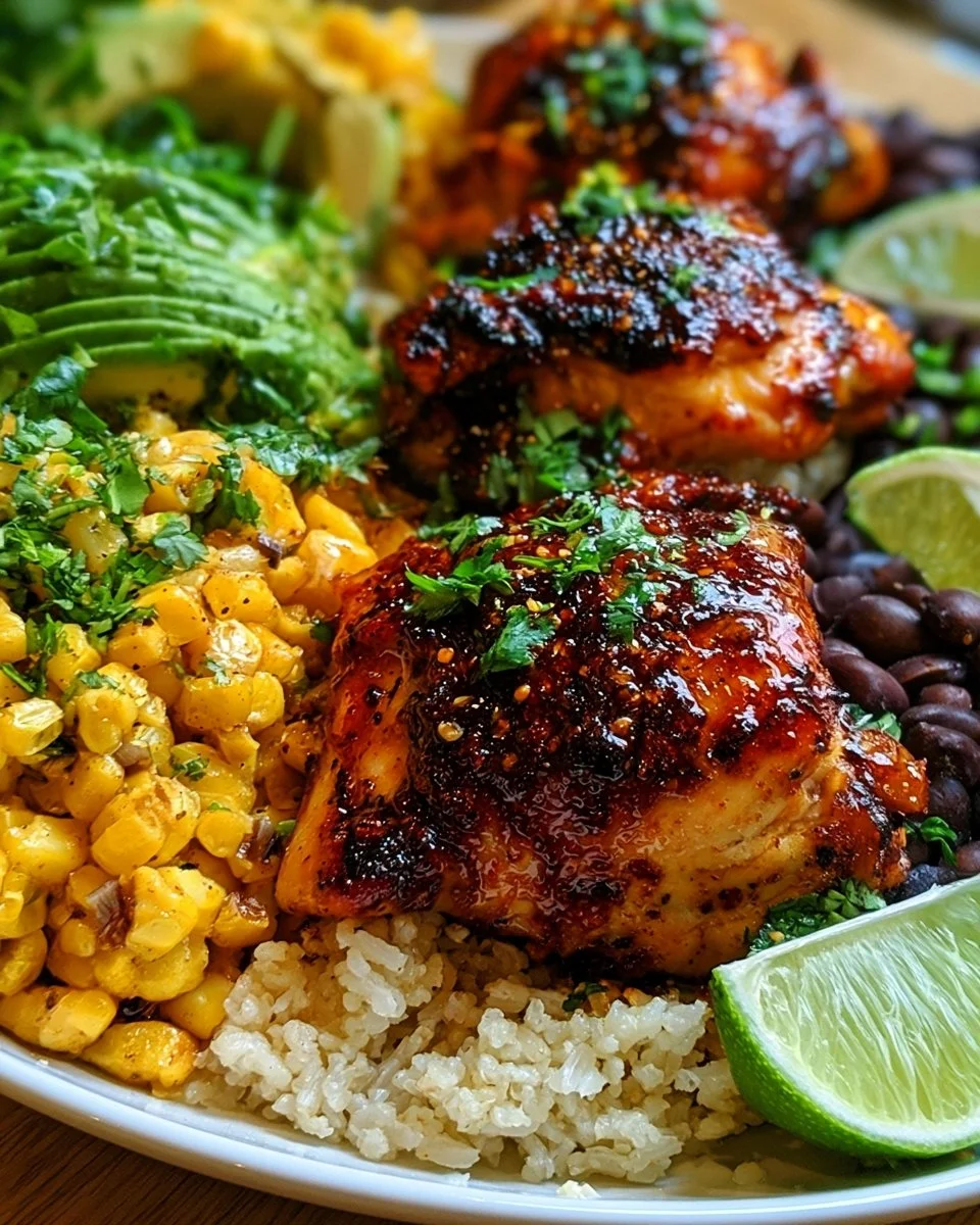 Hot Honey Baja Chicken Bowl with fresh ingredients and vibrant flavors.