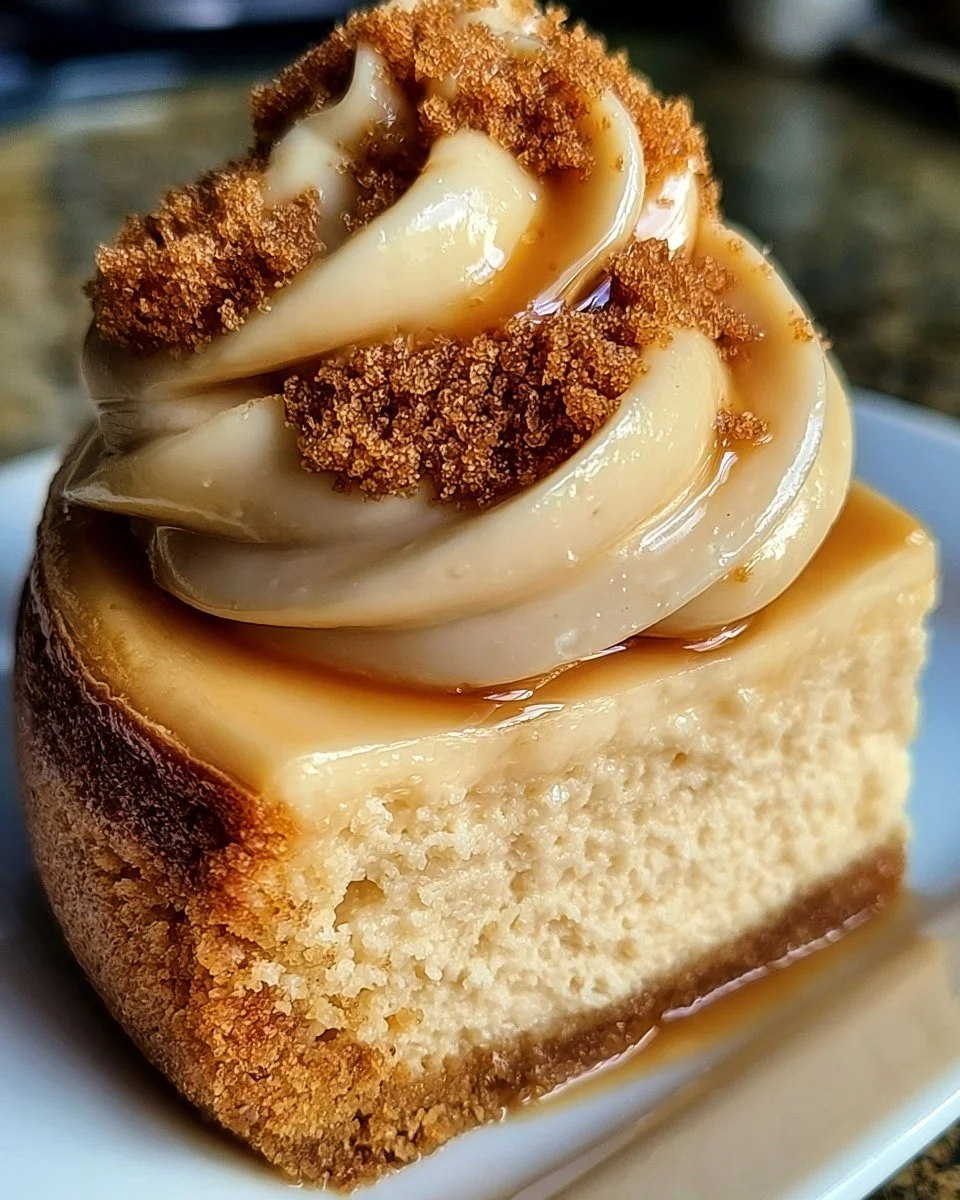 Delicious slice of New York Cheesecake on a plate with a graham cracker crust