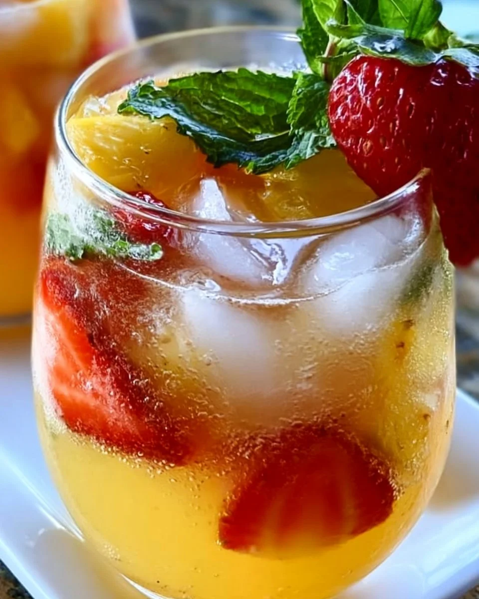 Refreshing Pineapple Punch served in glasses with tropical garnishes